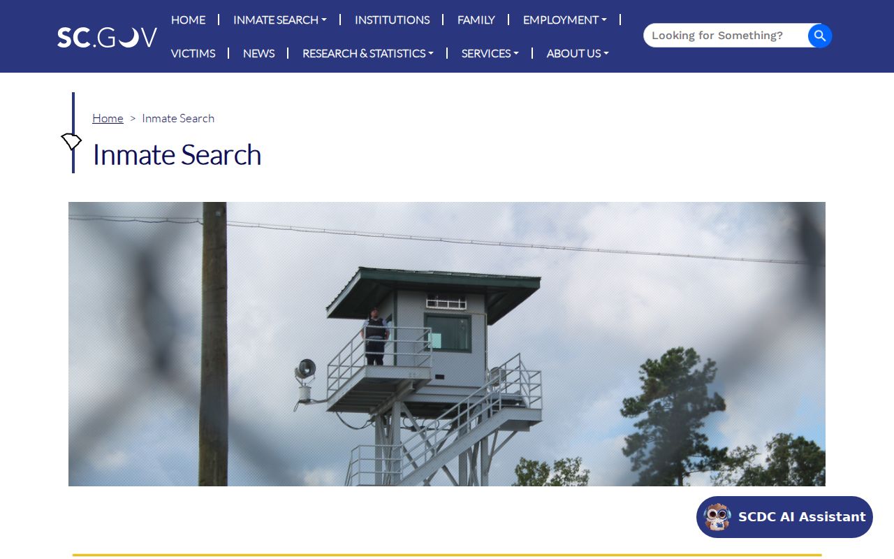 Williamsburg County arrest history SCDC inmate search disclaimer