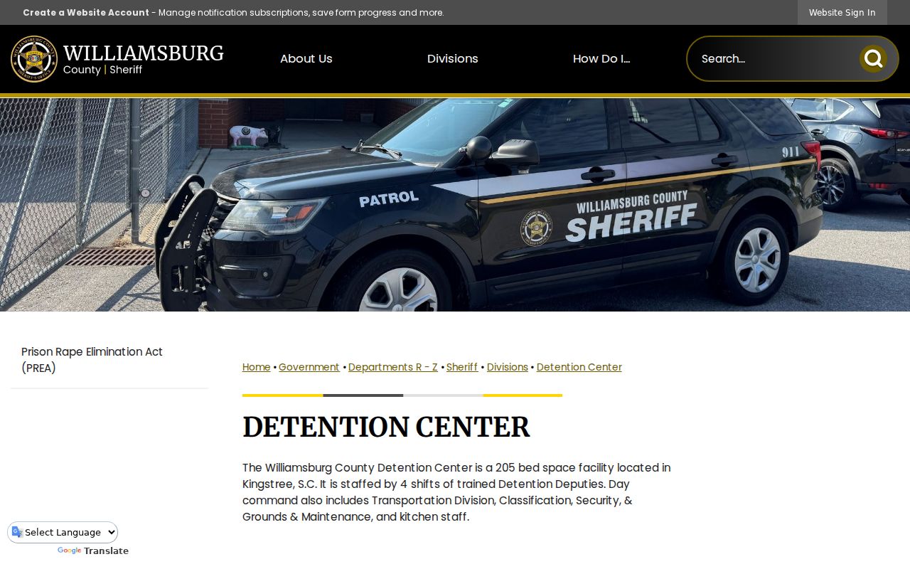 Williamsburg County criminal record detention center source