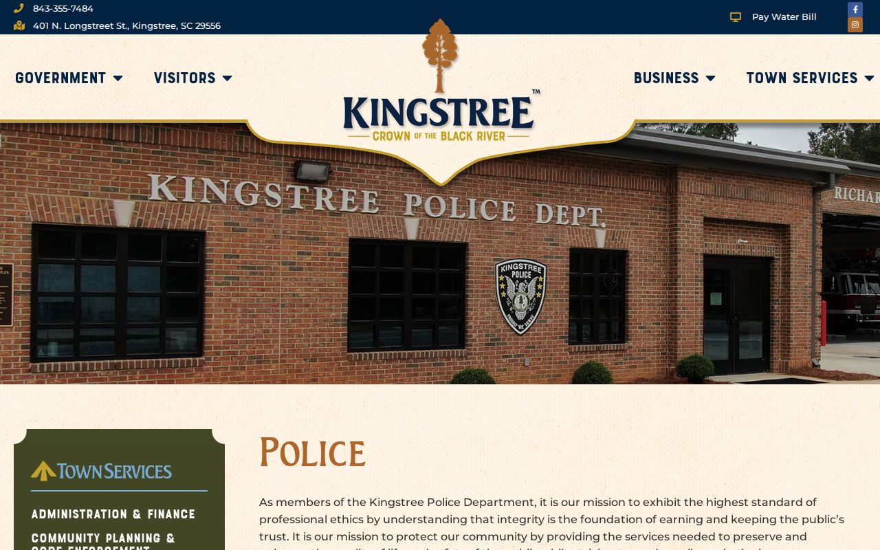 Kingstree criminal history records at the Kingstree Police Department